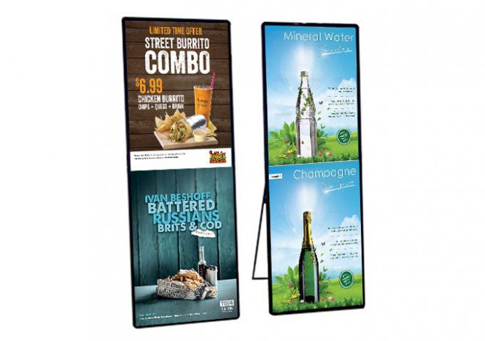 Ip40 Indoor Led Poster Screen Digital Ads Display 2880hz Refresh