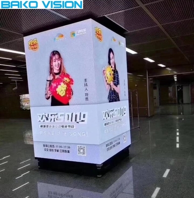 Custom Column LED Curtain Display Indoor Advertising Seamless 90 Degree