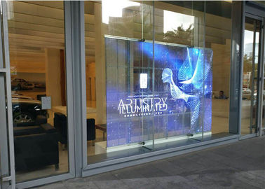 Space Saving Transparent LED Screens 1920Hz for Stores Glass Wall
