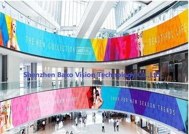 P2.5 P3 P4 Ultra Thin Soft Ribbon Rubber Flexible Fixed Led Curtain Display With Any Shape / Size