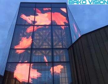 Indoor Glass Window Led Video Display Screen Transparency Curtain LED Wall