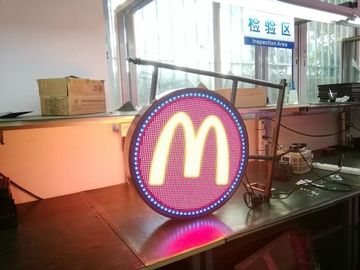 Steel Outdoor Led Display Board , P4.68 LED Circle Display Digital Round Logo Sign