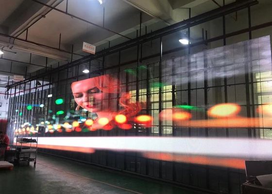 CCC Transparent LED Curtain Display See Through Video Panel For Shopping Mall