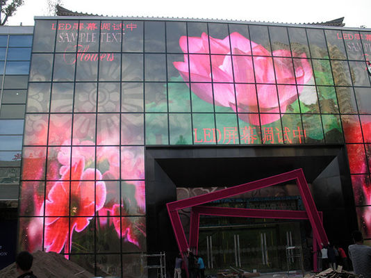 High brightness of 5500 Nits P3.9 Transparent Led Video Display 100x50cm Panel