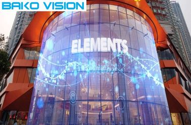 Indoor Glass Window Led Video Display Screen Transparency Curtain LED Wall