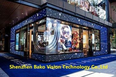 Indoor Glass Window Led Video Display Screen Transparency Curtain LED Wall