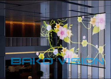 Full Color High Resolution LED Display Screen Windows Glass 60-80% Transparency