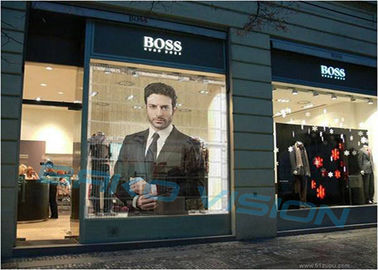 Full Color High Resolution LED Display Screen Windows Glass 60-80% Transparency