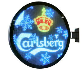 Steel Outdoor Led Display Board , P4.68 LED Circle Display Digital Round Logo Sign