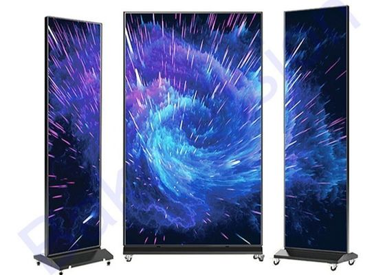 Moveable WiFi/USB/4G HD Indoor LED Poster Display with 160 Degree Viewing Angle