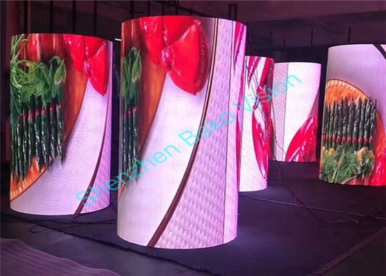 160000 Pixel Flexible LED Display 1000cd/m2 Soft Rubber Moudle