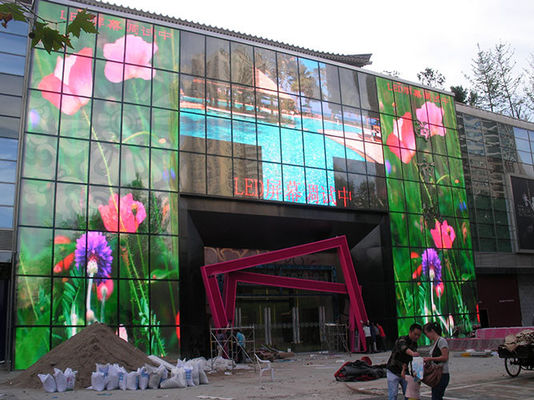 High brightness of 5500 Nits P3.9 Transparent Led Video Display 100x50cm Panel