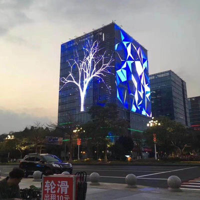 LED Curtain Screen Transparent Led Curtain Video Wall For Building Advertising