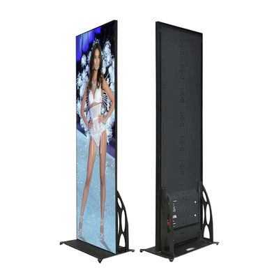 Portable 1000nits Indoor LED Poster Wheel Base Aluminum Floor Standing Kiosk