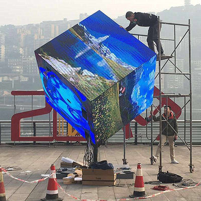 P2.5 Outdoor Cube LED Screen Advertising Display Waterproof LED Module Moving Sign