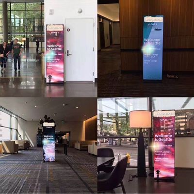 P2.5 Indoor Movable LED Poster Plycard LED Screen Poster With Wheels