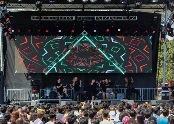 6500cd/Sqm Stage Rental LED Display 1920Hz P3.91mm Seamless Splicing